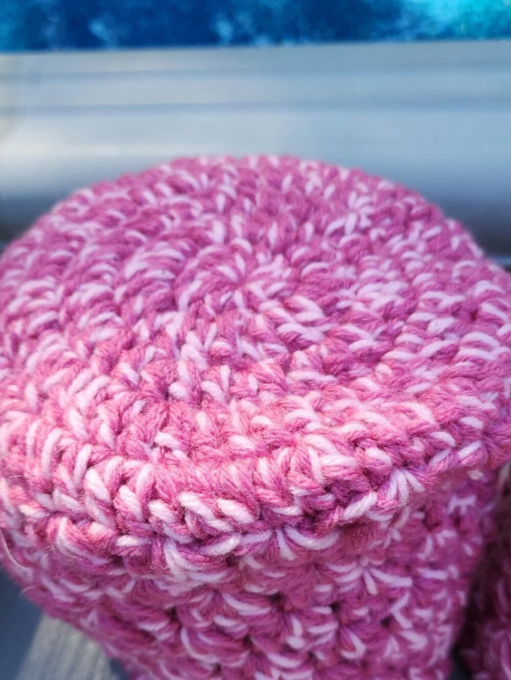 Handmade Pink Crochet Nesting Baskets - Set of 3